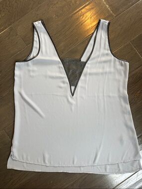 Express Light Gray Tank Top with Sparkly Trim Size L